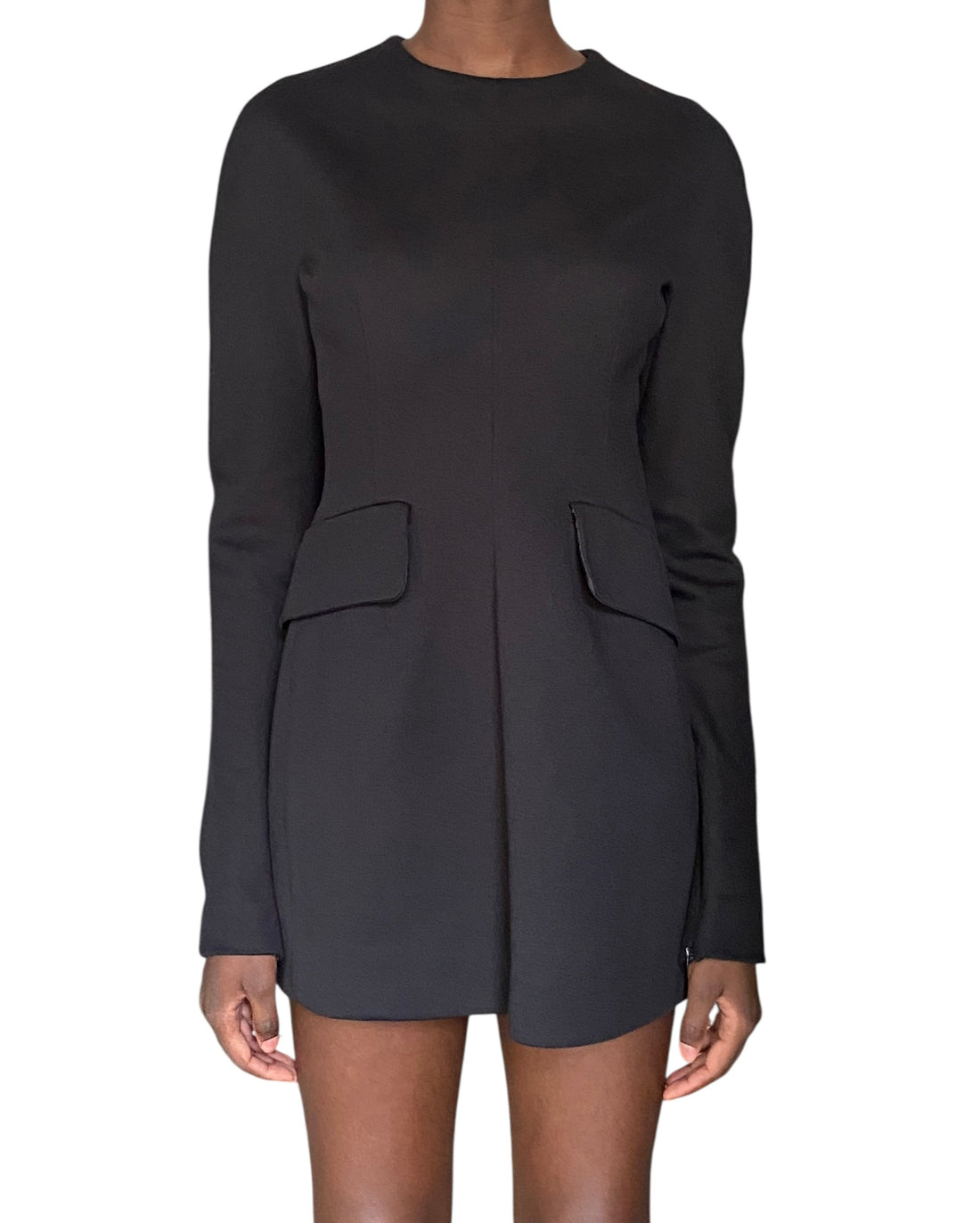 Sportmax Black Cotton Pocket Mini Dress