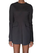 Sportmax Black Cotton Pocket Mini Dress - M