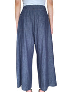 Brunello Cucinelli Dark Blue Wide Leg Denim Drawstring Trousers - M / US 8