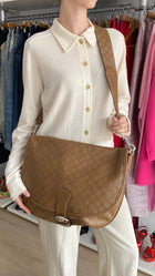 Gucci Caramel Brown Guccissima Leather Messenger Flap Bag