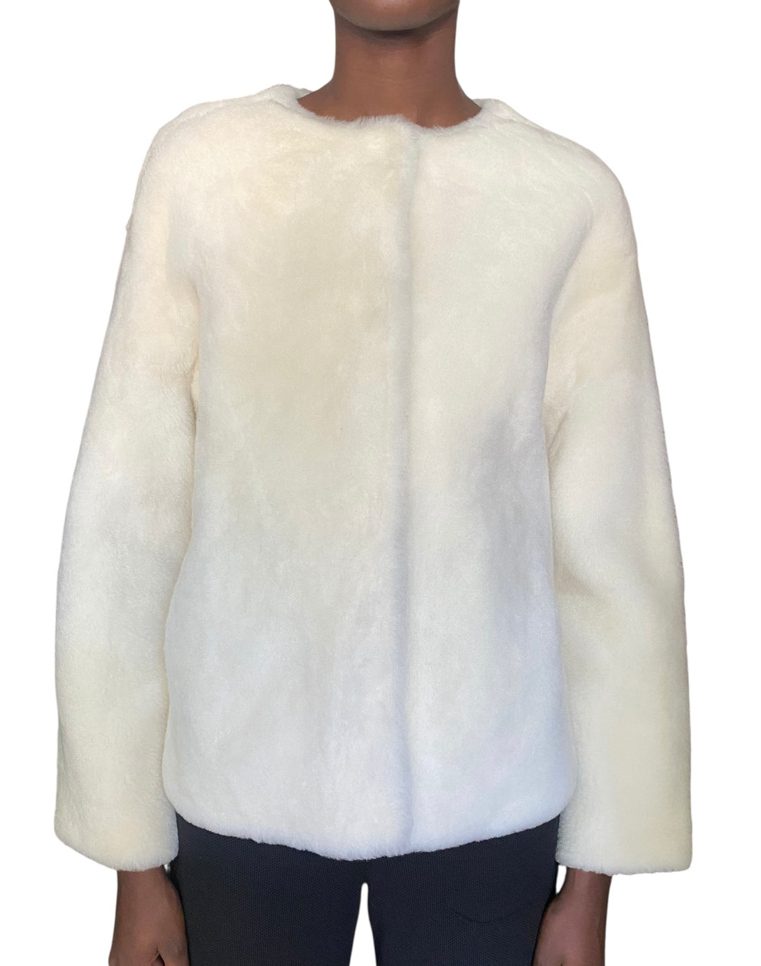 Yves Salomon Ivory Shearling Jacket - 36 / S / US 4