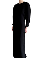Saint Laurent Black Wool Long Sleeve Backless Gown - F 40 / US 6