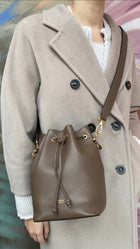 Fendi Brown Leather Mon Tresor Grand Bucket Bag