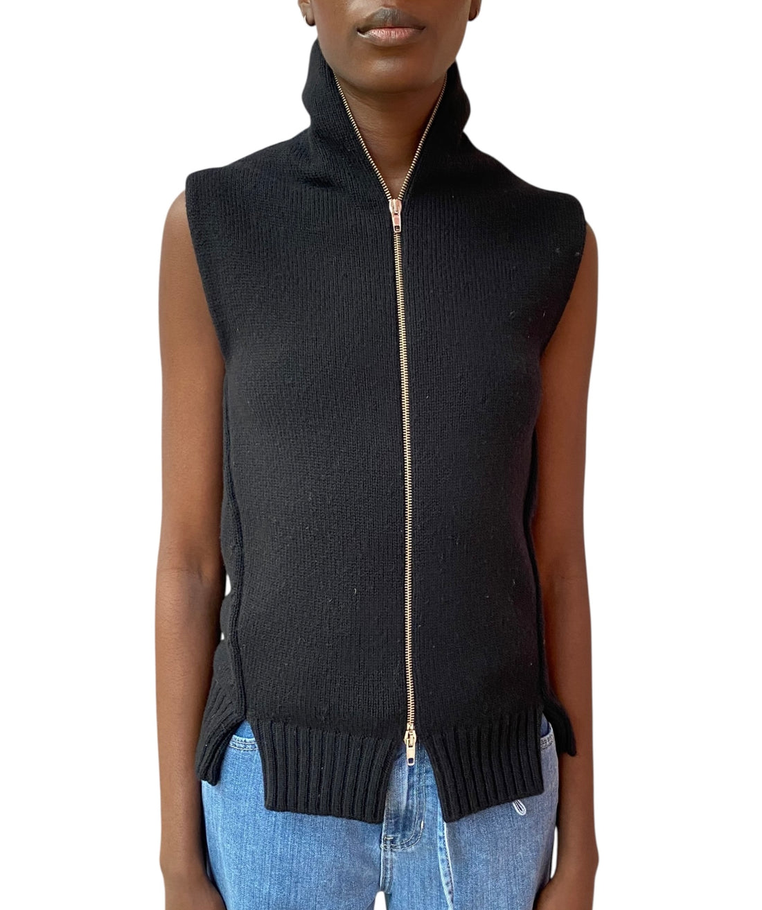 Maison Margiela Black Vintage Double Layered Wool Vest - S