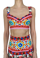 Dolce & Gabbana Multicolour Caretto Floral Printed 2-Piece Bralette and Skirt Set - 40 / US 4