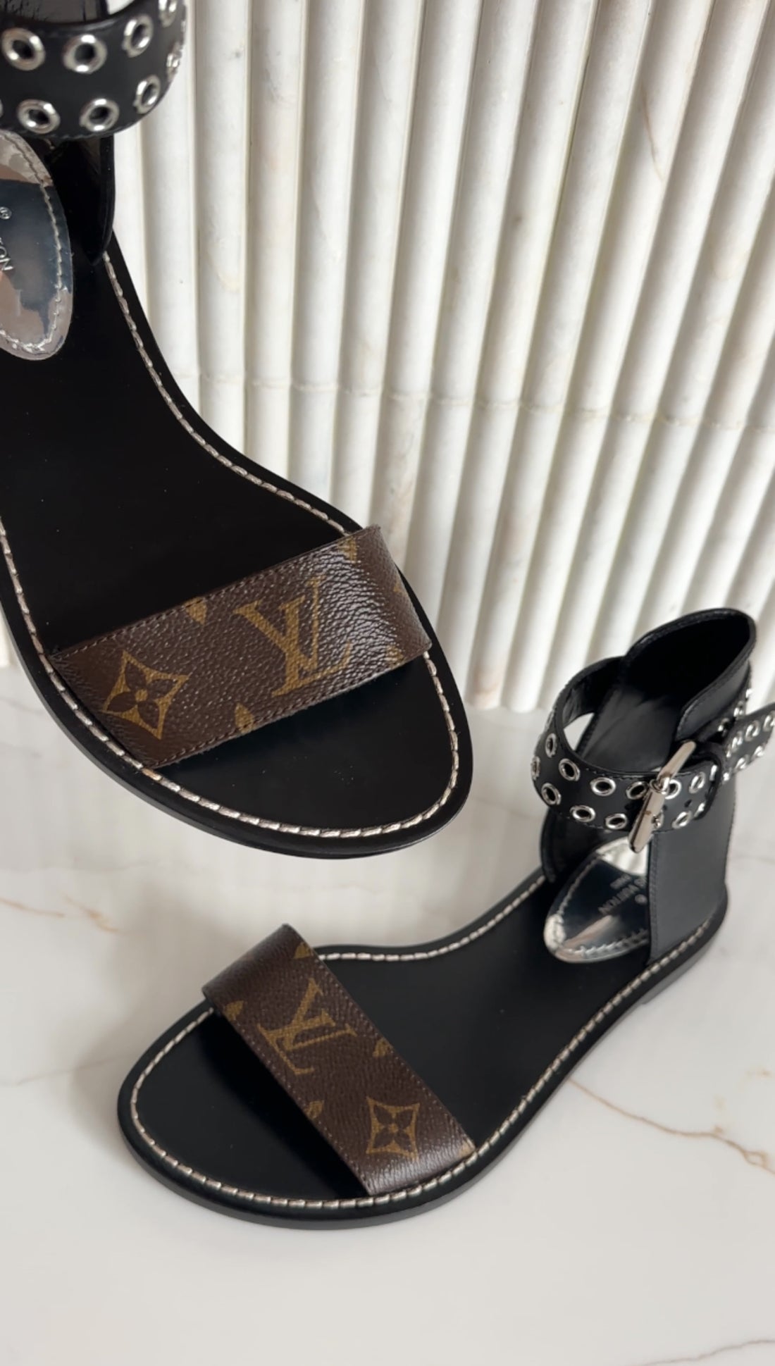 Louis Vuitton Nomad Monogram Canvas Grommet Sandals - 37