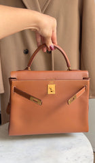 Hermes Gold Vintage 1996 Kelly 32 Courchevel Gold GHW