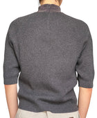 Brunello Cucinelli Monili Cashmere Ribbed Turtleneck Top - M