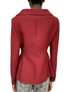 Christian Dior Red 30 Montaigne Single Breasted Wool Bar Jacket - 42 / US 10