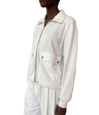 Brunello Cucinelli White Monili Embellished Zip Sweatshirt - M