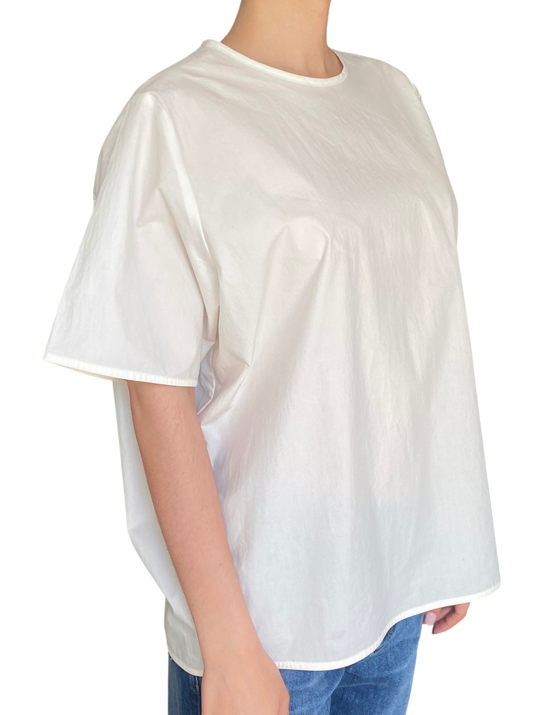 Toteme White Oversized Poplin Tee - 40