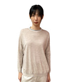 Brunello Cucinelli Beige Monili Embellished Wool & Cashmere Sweater - S