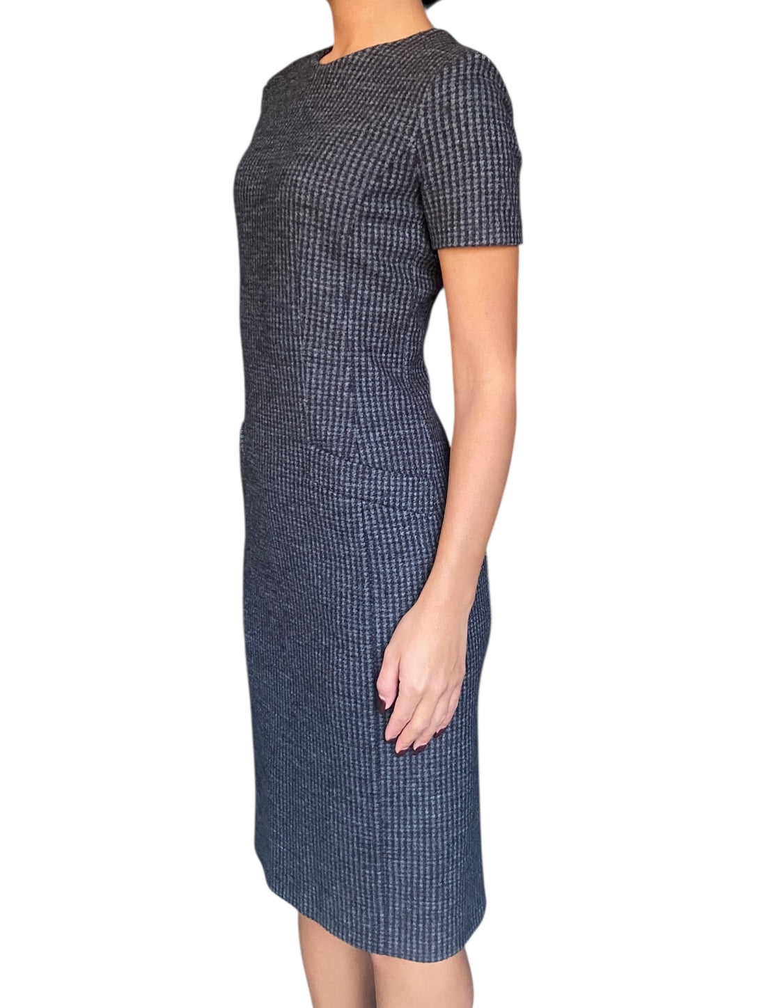 Prada Grey Check Wool Dress - 38 / US 4