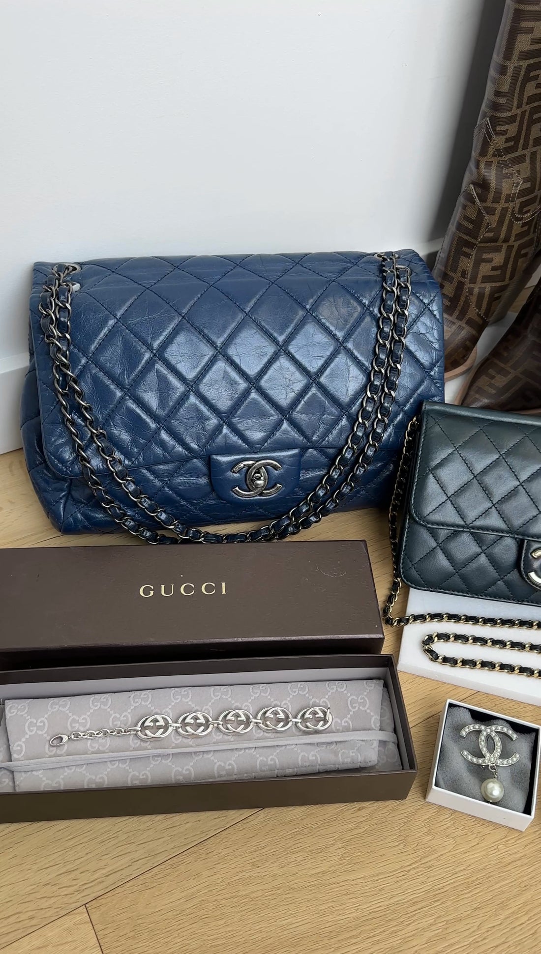 Chanel Large Navy Quilted Leather Coco Soft Flap Bag
