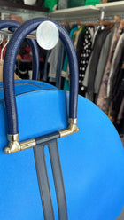 Hermes Vintage 1994 Gobi Blue Leather Hand Luggage Overnight Bag