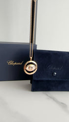 Chopard 18K Rose Gold Diamond Happy Diamond Evil Eye Pendant Necklace