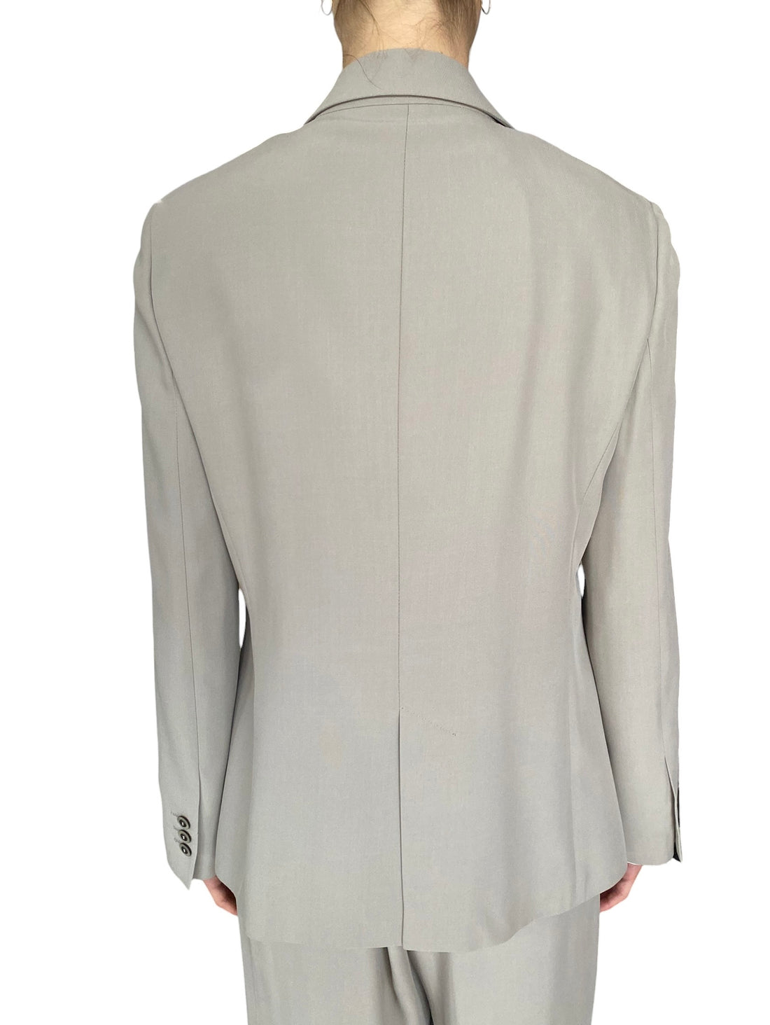Giorgio Armani Taupe Double Breasted Silk Blazer - 44 / US 8-10