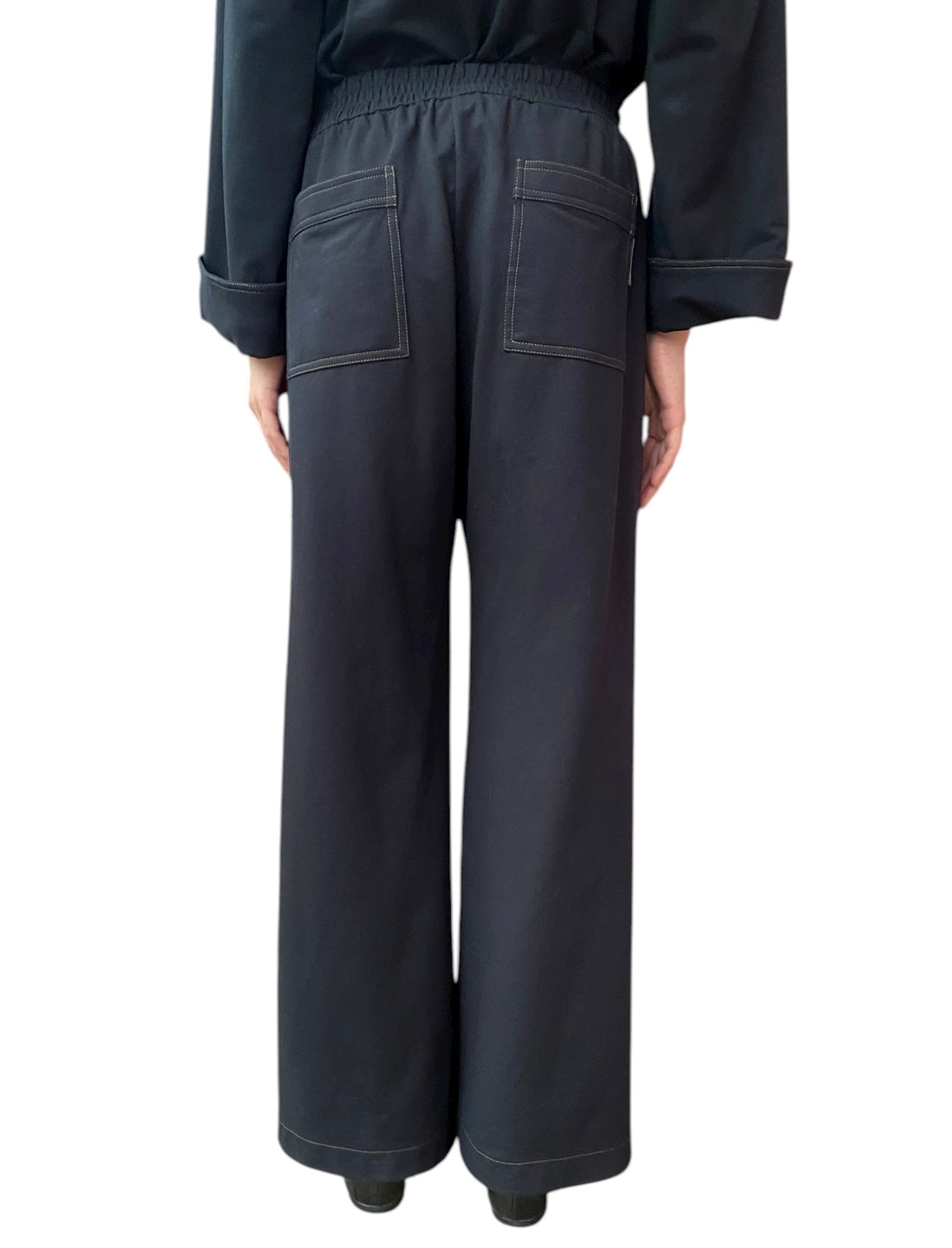 Brunello Cucinelli Black Wide Drawstring Trousers - M