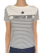 Christian Dior Navy Star Stripe Graphic Short Sleeve Tee - S / US 4-6