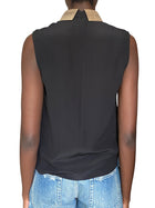 Gucci Black Python Collar Sleeveless Top - IT 38