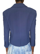 Ermanno Scervino Navy Floral Lace Sleeve Blazer - US 4-6