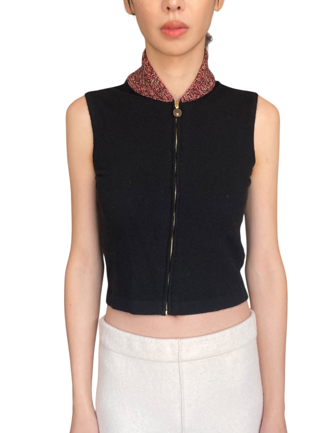 Chanel Red 01A Cashmere Shrug Set - 40 / US 4-6