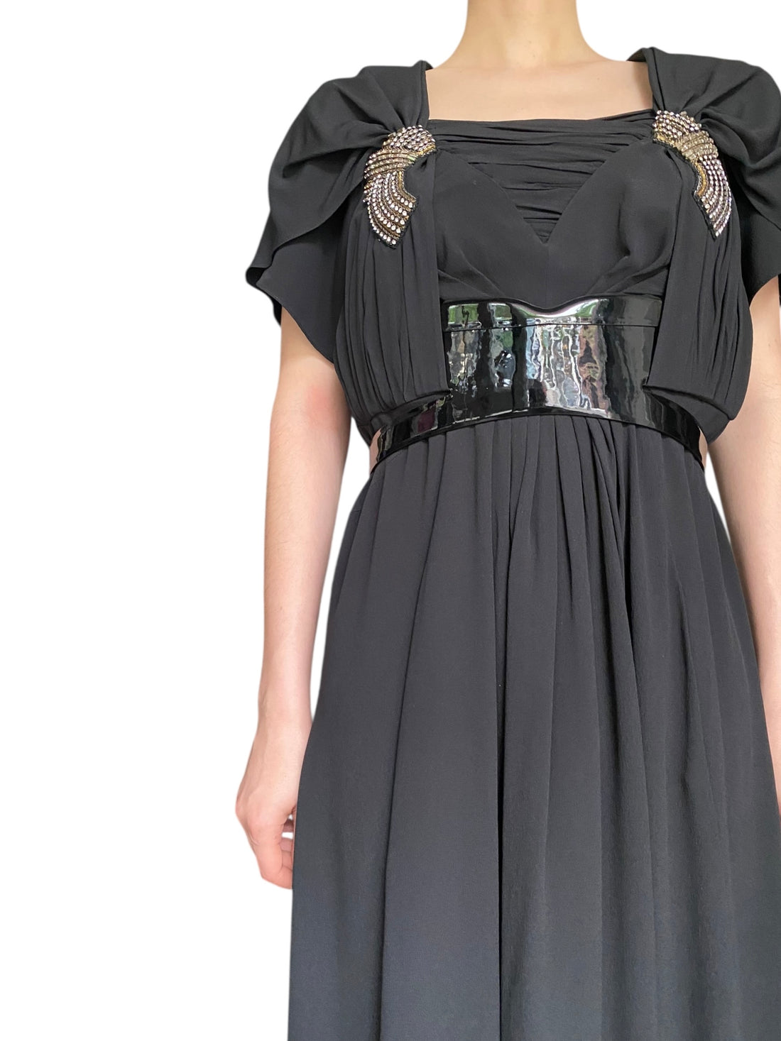 Gucci Tom Ford Black Jewel Belted Gown - IT 44 / US 8