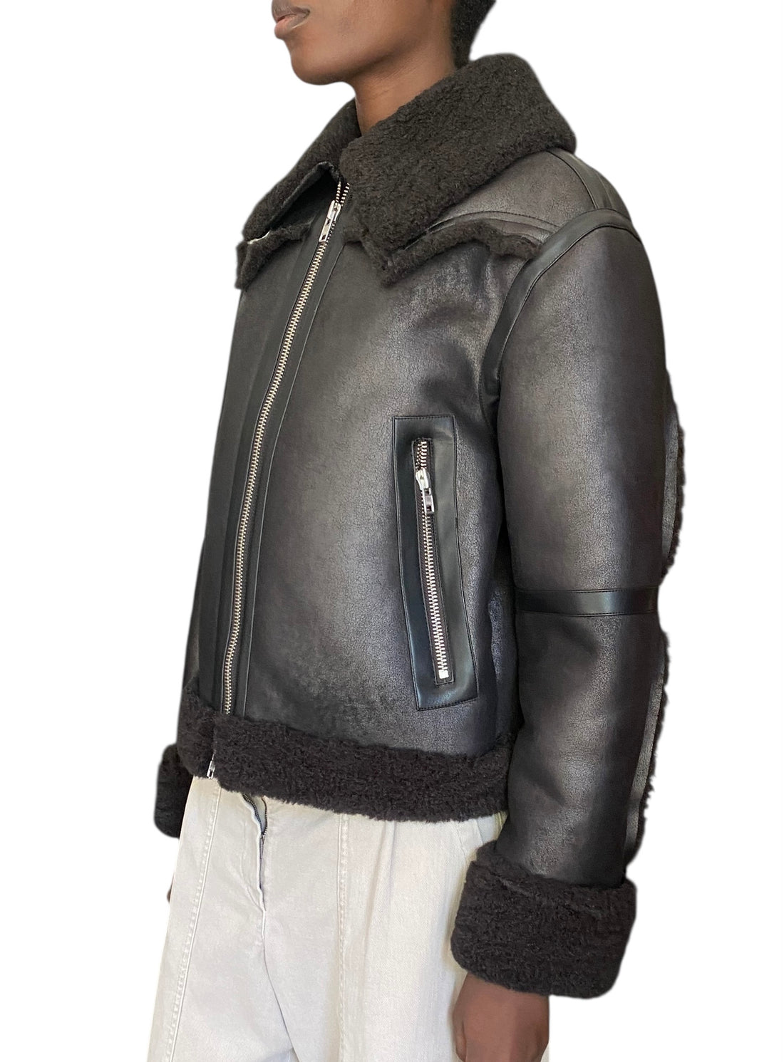 Stand Studio Black Lessie Faux Shearling Jacket - 34 / US 0-2