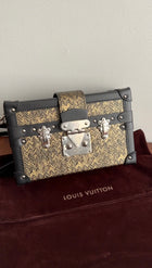 Louis Vuitton Limited Edition Gold Epi Chevron Printed Petite Malle Bag