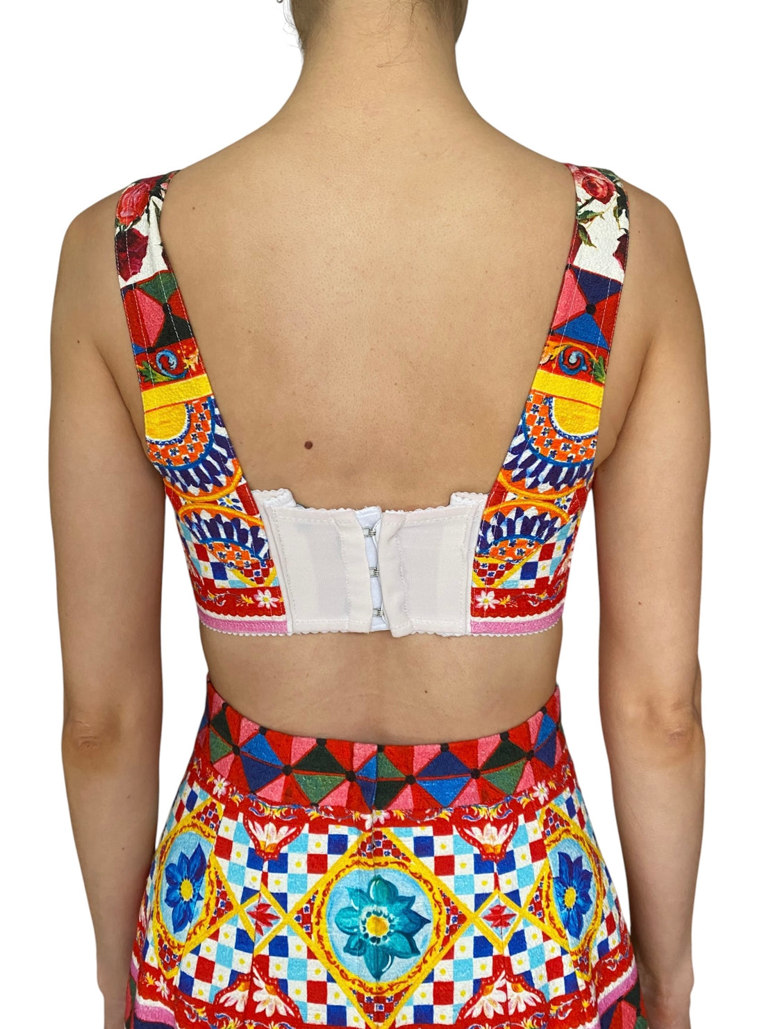 Dolce & Gabbana Multicolour Caretto Floral Printed 2-Piece Bralette and Skirt Set - 40 / US 4