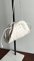 Bottega Veneta White Intrecciato Leather Mini The Pouch Crossbody Bag