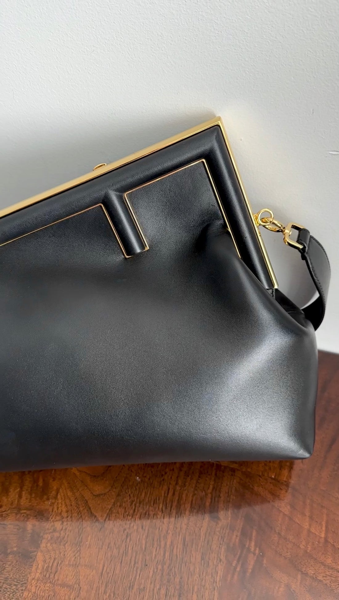 Fendi First Black Leather Medium Shoulder Bag