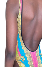 Versace Pink & Green “Borocco Goddess” Printed 1-Piece Swimsuit - 1 / US 2-4