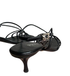 Prada Black Strappy Logo Sandals - 36.5