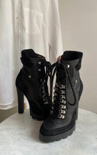 DSQUARED2 Black Canada Hiking Heeled Ankle Boots - 37
