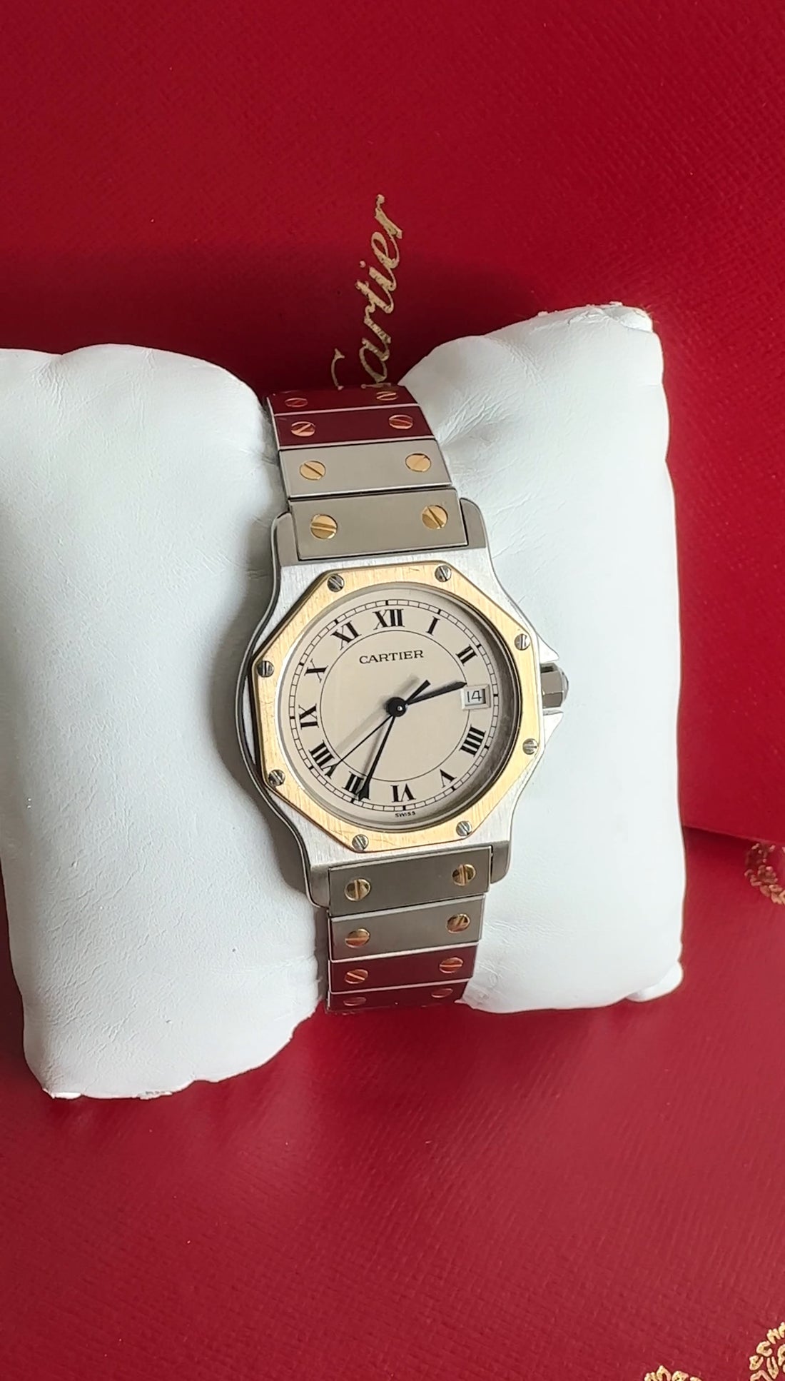 Cartier Santos Vintage Must de Cartier Octagon Stainless 18k Gold Watch