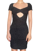 Mara Hoffman Black Textured Mini Cutout Dress - S / US 4