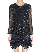 Giambattista Valli Black Silk Polka Dot Ruffle Mini Dress - IT 44 / US 6-8