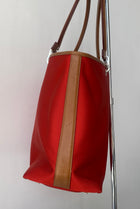 Ferragamo Red Canvas Shoulder Tote Bag