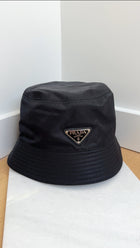 Prada Black Re Nylon Bucket Hat - M