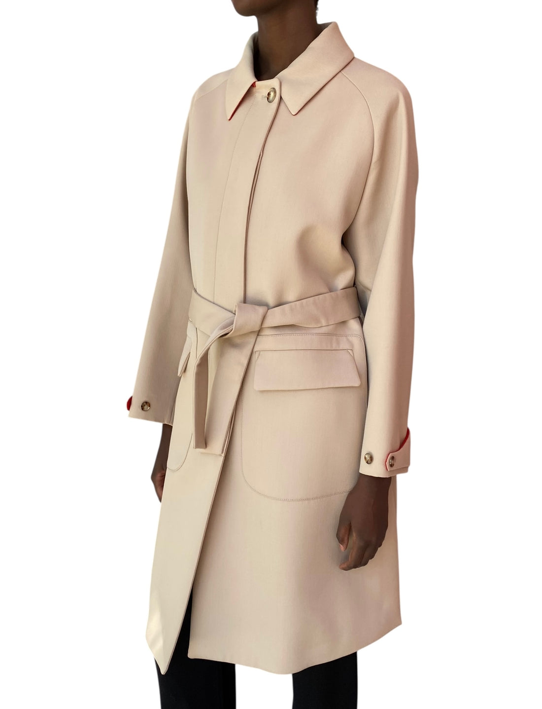 Giorgio Armani Beige Wool Cashmere Car Coat - 42 / US 6