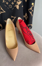 Christian Louboutin Nude Beige Patent Leather Pigalle Pump - 35.5