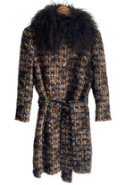 Dolce & Gabbana Fur Collar Tweed Coat