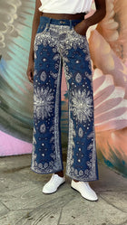 R13 Blue Ivory Bandana Patchwork “Darcy” Flare Denim - W25