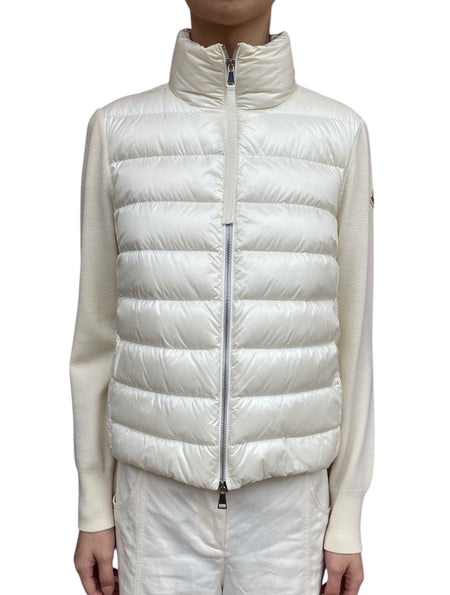 Moncler Ivory Tricot Padded Cardigan - M / US 6-8