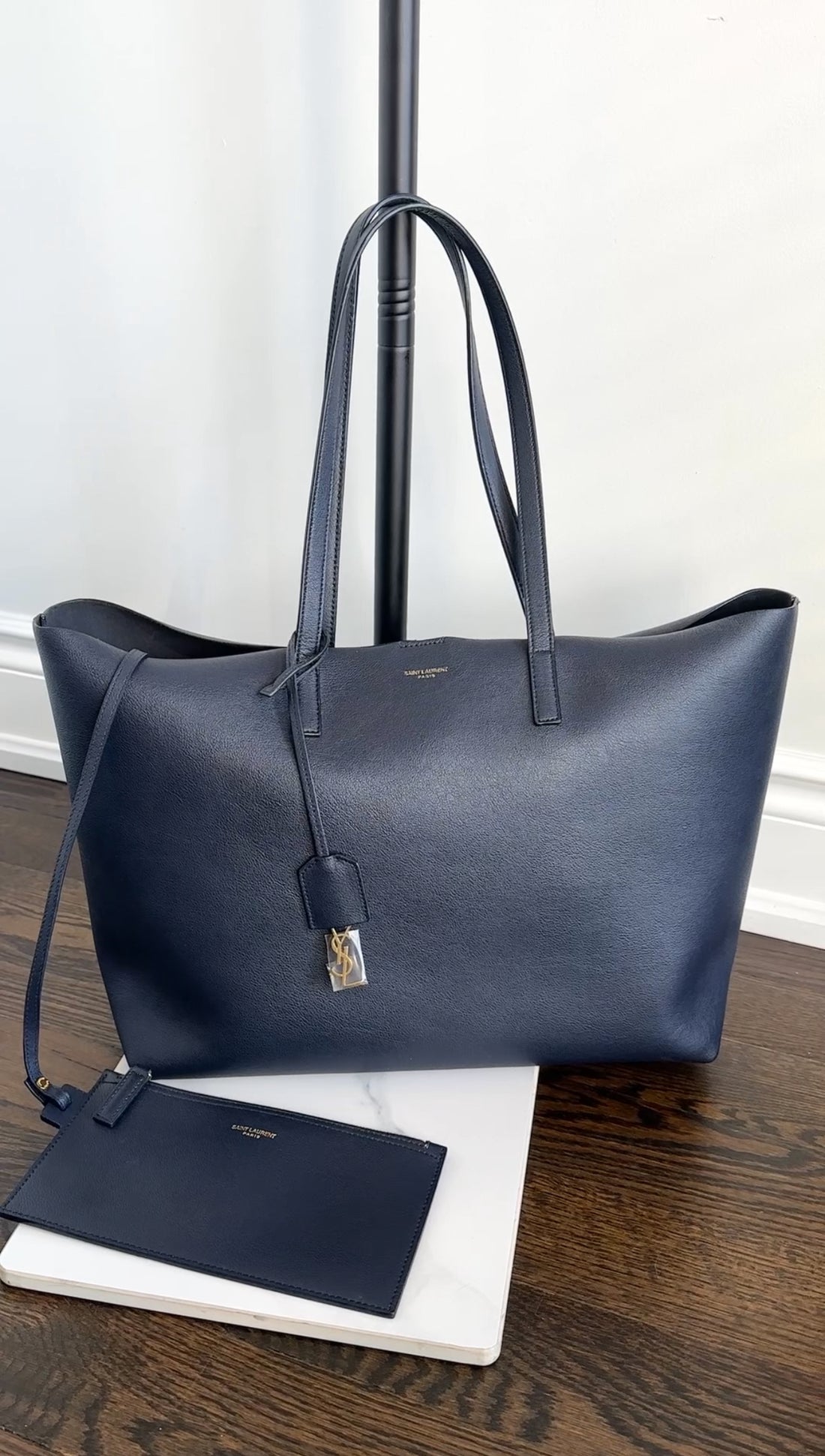 Saint Laurent Midnight Navy East West Shopping Tote Bag – I MISS