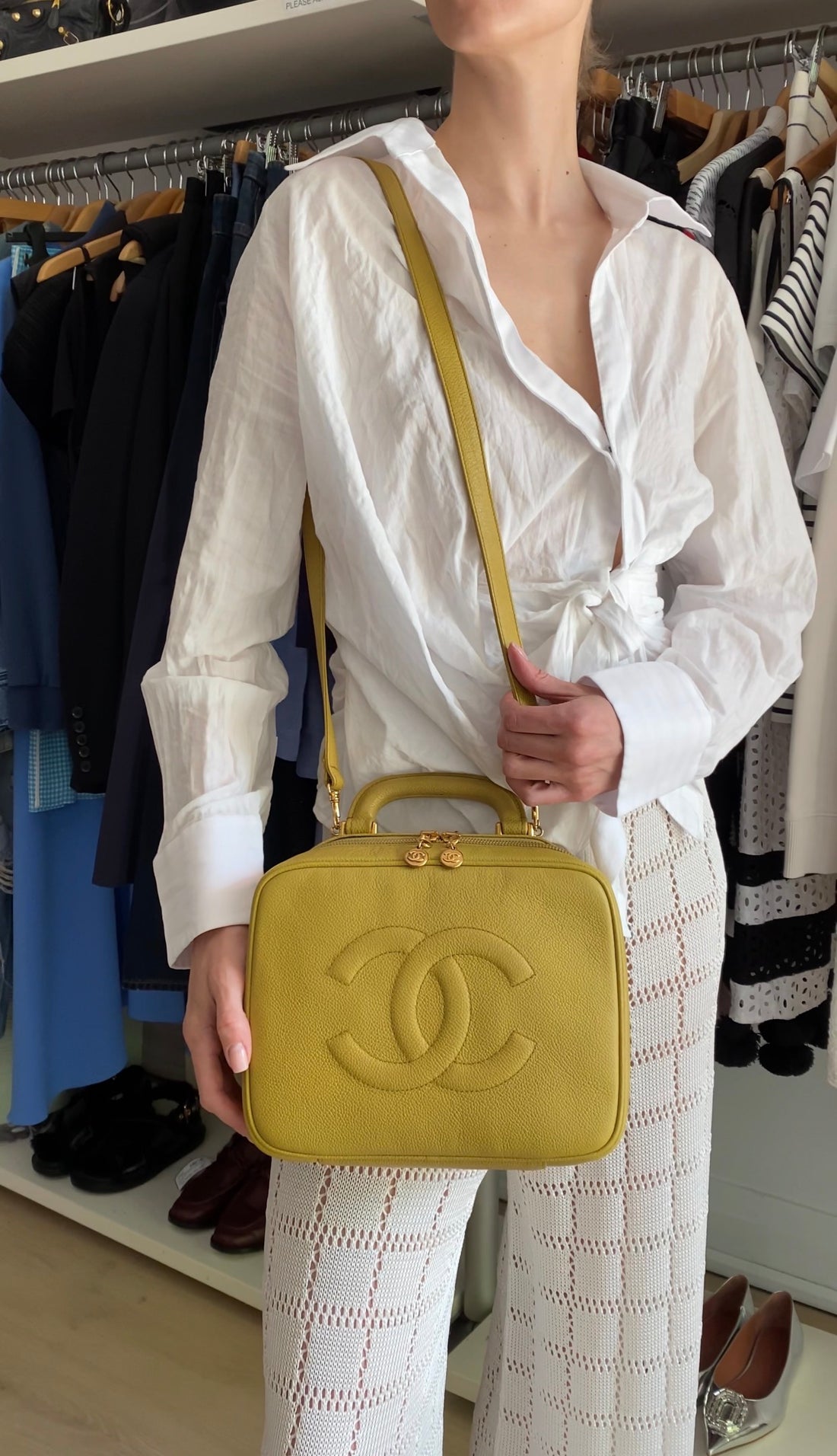 Chanel Vintage 1997 Caviar Timeless Vanity Case Bag