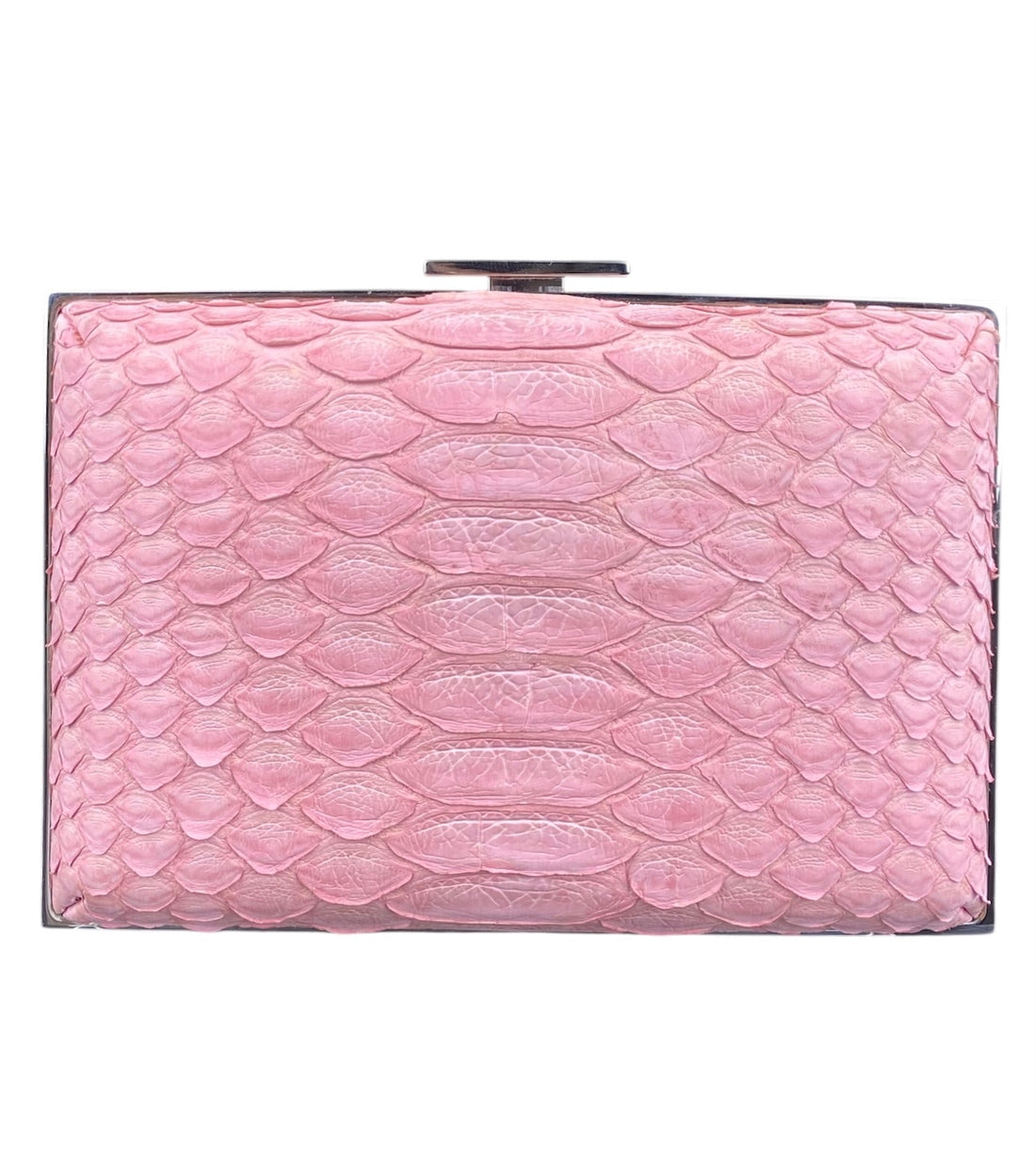 Chanel Pink Python CC Box Clutch Bag