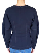 Christian Dior Navy Wool Crest Embellished Peplum Top - FR 34 / US 2