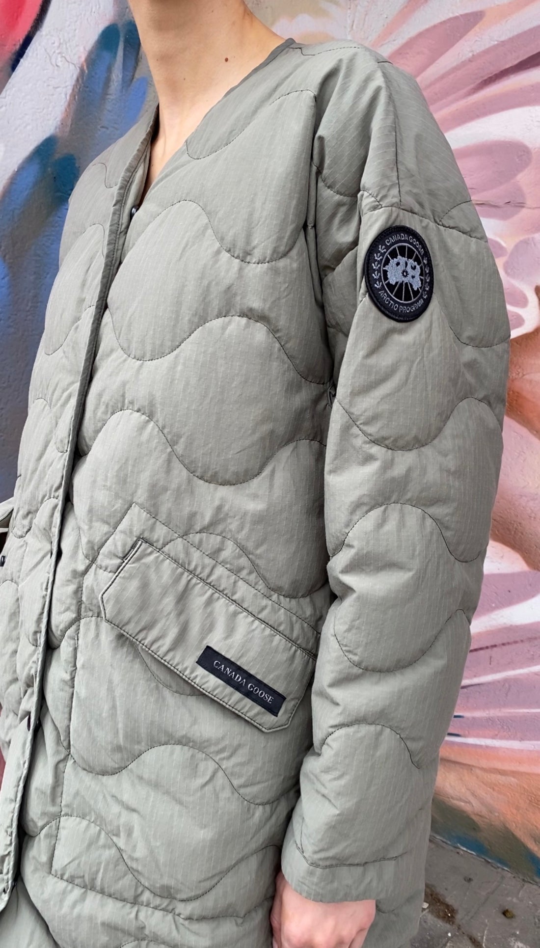 Canada Goose Army Green Elgin Quilted Reversible Down Coat - S